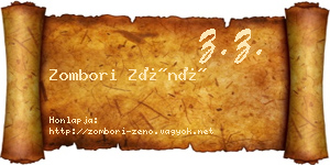Zombori Zénó névjegykártya